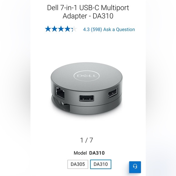 Dell Other - Dell 7 in One USBC Multiport Adapter. New. Never Used.